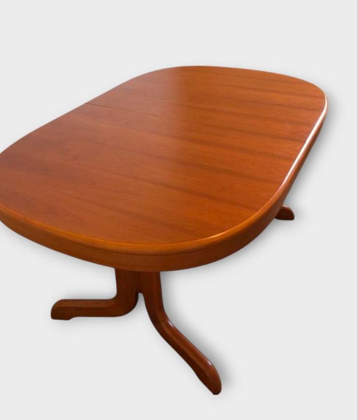 Deense 140cm/340cm vintage jaren 60 uitschuifbare eettafel, Huis en Inrichting, Tafels | Eettafels, Gebruikt, 50 tot 100 cm, 200 cm of meer