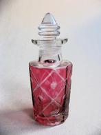 Vintage cranberry glas parfum fles en stopper, Ophalen of Verzenden