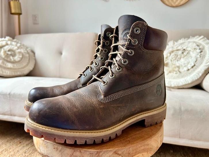 Timberland Premium 6-Inch Waterproof Boots Maat 43,5 (9.5W), Kleding | Heren, Schoenen, Zo goed als nieuw, Boots, Bruin, Ophalen of Verzenden