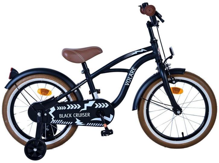 Volare Black Cruiser met Zijwieltjes, Fietsen en Brommers, Fietsen | Kinderfietsjes, Zo goed als nieuw, 16 tot 20 inch, Zijwieltjes
