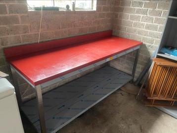 Rvs werktafel slagerij werkbank snijtafel 200x71x87 beschikbaar voor biedingen