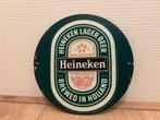 Zeldzaam rond Heineken vintage bord (20x20), Verzamelen, Ophalen of Verzenden, Zo goed als nieuw, Reclamebord, Plaat of Schild