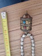 Antieke, Nepalese ketting met buddhakralen en gebedsrol, Ophalen of Verzenden