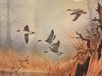 John E. Bradley Getting Away Pintails Eenden, Antiek en Kunst, Kunst | Litho's en Zeefdrukken, Ophalen of Verzenden