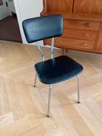 Vintage skai stoel, Ophalen, Gebruikt, Zwart, Vintage