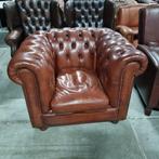 Chesterfield Bendic club fauteuil cognac leer + BEZORGING, Gebruikt, ., Chesterfield, Ophalen of Verzenden