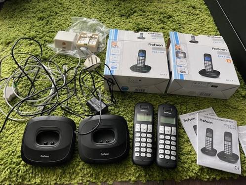 Profoon PDX-1100 DECT Telefoon Zwart met reserve toestel, Telecommunicatie, Vaste telefoons | Handsets en Draadloos, Nieuw, 1 handset