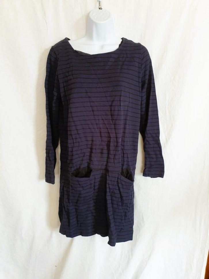 Leuke sportieve jurk, donkerblauw. strepen. Mt M Sissy Boy, Kleding | Dames, Jurken, Zo goed als nieuw, Maat 38/40 (M), Blauw
