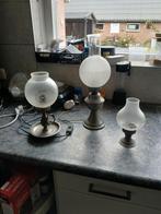 2 tinnen schemerlampen en een tinnen waxinelicht houder, Huis en Inrichting, Ophalen, Zo goed als nieuw, Metaal of Aluminium