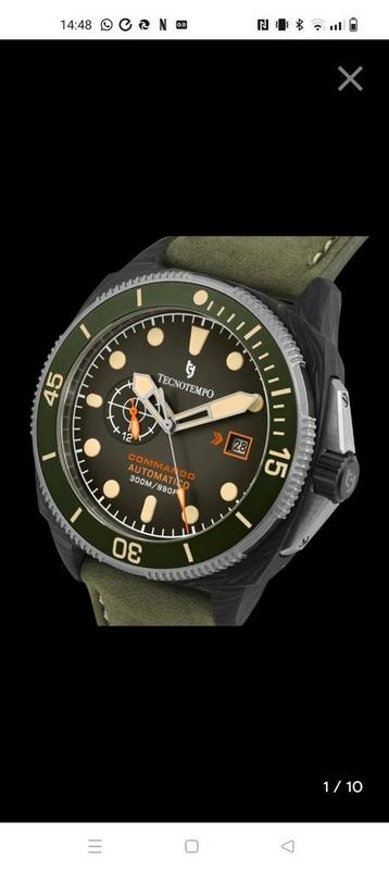 Tecnotempo Commando forged carbon en titanium met leren band beschikbaar voor biedingen