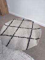 Vloerkleed hoogpolig creme en zwart 120cm, Ophalen, Zo goed als nieuw, 100 tot 150 cm, 100 tot 150 cm