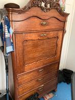 Antieke secretaire kast met kuif, Antiek en Kunst, Ophalen