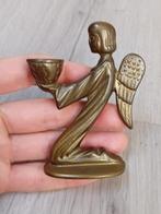 bronzen art deco kaarskandelaar met engel, Antiek en Kunst, Antiek | Koper en Brons, Ophalen of Verzenden