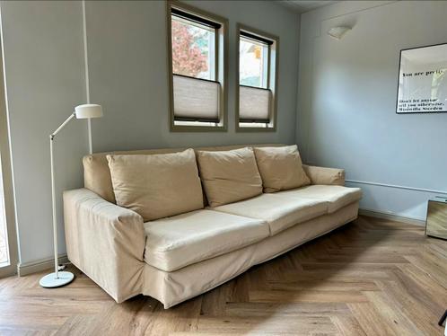 Gelderland bank beige 3m, Huis en Inrichting, Banken | Sofa's en Chaises Longues, Zo goed als nieuw, Driepersoons, 300 cm of meer