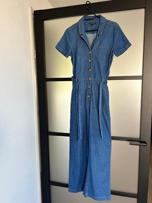 King Louie maat 38 jeans jumpsuit retro 2332, Kleding | Dames, Jumpsuits, Zo goed als nieuw, Maat 38/40 (M), Blauw, Ophalen of Verzenden