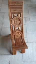Opvouwbare hand houtsnijwerk stoel, Antiek en Kunst, Ophalen