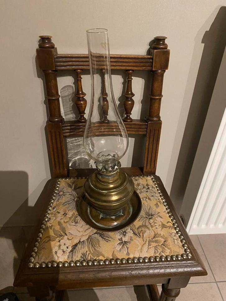 Antieke lamp, koperen pot, kruis & tinnen schoteltjes, Antiek en Kunst, Antiek | Lampen, Ophalen