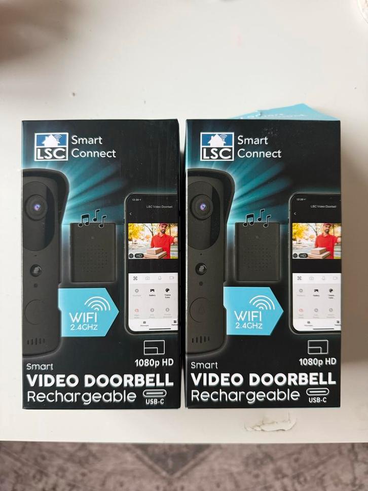 2 LSC Video Deurbellen - Nieuwstaat!, Huis en Inrichting, Deurbellen, Nieuw, Draadloos, Ingebouwde camera, Compatibel met smartphone