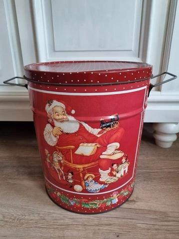 Groot nostalgisch kerst voorraad speelgoed blik trommel  beschikbaar voor biedingen