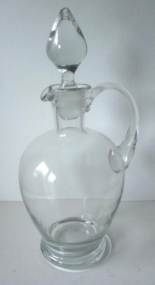 Rondbuikige karaf, helder glas, 28 cm hoog, doorsnede 8 cm a, Antiek en Kunst, Antiek | Glas en Kristal, Ophalen of Verzenden