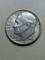 Zilveren munt Roosevelt ONE DIME 1962 D, Postzegels en Munten, Munten | Amerika, Verzenden, Noord-Amerika, Zilver