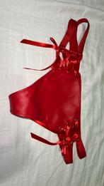 Hunkemoller leather look string s, Kleding | Dames, Verzenden, Rood, String
