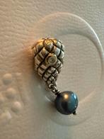 Pandora bedel met parel en diamantjes, Pandora, Ophalen of Verzenden, Zo goed als nieuw, 1 bedel