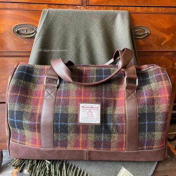 Schotse Harris Tweed Weekend bag / tas Rust Check beschikbaar voor biedingen