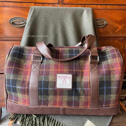 Schotse Harris Tweed Weekend bag / tas Rust Check, Sieraden, Tassen en Uiterlijk, Tassen | Reistassen en Weekendtassen, Nieuw