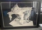 Zwart wit tekening vis & hond -Cemal Demir- 100x140, Antiek en Kunst, Ophalen