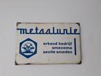 Emaille bord metaalunie smeden, Ophalen of Verzenden, Zo goed als nieuw, Reclamebord
