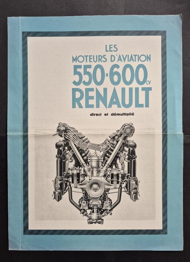 Franse Renault luchtmotor folder (N215), Verzamelen, Luchtvaart en Vliegtuigspotten, Gebruikt, Boek of Tijdschrift, Ophalen of Verzenden
