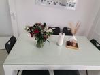 Eettafel hoogglans wit, Ophalen, 50 tot 100 cm, Zo goed als nieuw, Vijf personen of meer
