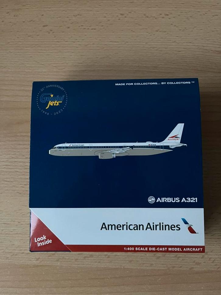 American Airlines N579UW Retro Livery A321 1/400, Verzamelen, Luchtvaart en Vliegtuigspotten, Nieuw, Schaalmodel, Ophalen of Verzenden