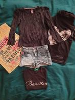 Bengh, Benetton, Desiqual jilly 104 short longsleeve pofmouw, Ophalen of Verzenden, Gebruikt, Meisje, Shirt of Longsleeve