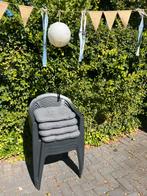 4 grijze stapel stoelen tuinstoelen en kussens als nieuw, Ophalen, Zo goed als nieuw