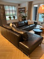 Lederen Hoekbank - donkerbruin merk Natuzzi, Huis en Inrichting, Ophalen, 250 tot 300 cm, Gebruikt, 100 tot 125 cm
