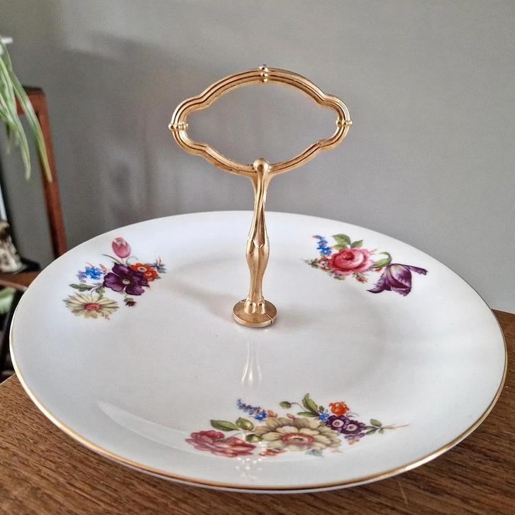 Serveerschaal/ 1 laags etagere, Antiek en Kunst, Antiek | Servies los, Ophalen of Verzenden