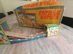 Antieke speelgoedset blik busbaantje bobslee Sovjet Unie, Antiek en Kunst, Ophalen of Verzenden