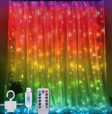 Lichtgordijn 300 USB LED-lichtsnoer Kleurrijk 8 standen beschikbaar voor biedingen