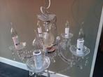 5 armige Kroonluchter doorzichtig plastic met hangers, Ophalen of Verzenden, Gebruikt, Kunststof, Klassiek