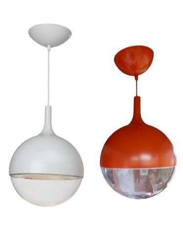 2 stuks retro Space Age Ikea Väster hanglampen, Huis en Inrichting, Lampen | Hanglampen, Zo goed als nieuw, Minder dan 50 cm, Kunststof