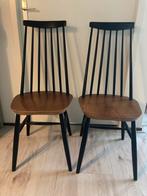 Twee mooie vintage eetkamerstoelen, Gebruikt, Twee, Zwart, Ophalen of Verzenden