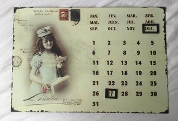 Kalender, metaal, 36 x 24 cm, NIEUW beschikbaar voor biedingen