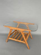 Midcentury vintage salontafel met tijdschriften onderplankje, Ophalen, Minder dan 50 cm, Gebruikt, 50 tot 100 cm
