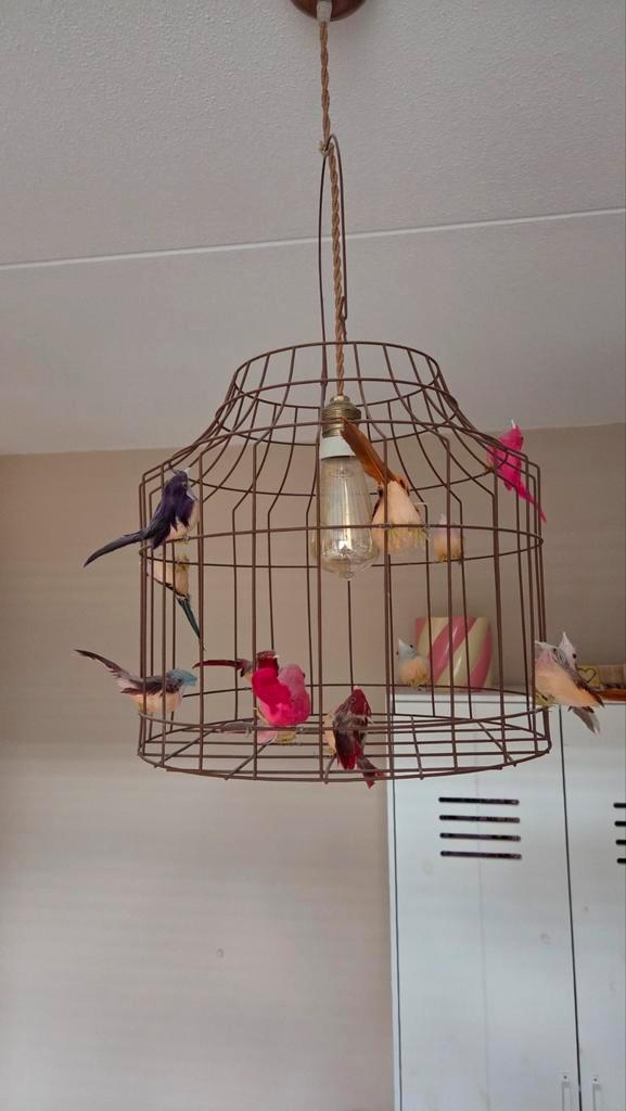 Hanglamp Dutch Delight met vogels, Huis en Inrichting, Lampen | Hanglampen, Zo goed als nieuw, Minder dan 50 cm, Metaal, Ophalen