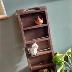 Lucky Vintage antieke houten baksteenmal wandrek, Ophalen