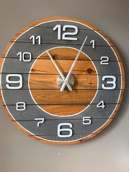 Houten Wandklok - Handgemaakt Design, Huis en Inrichting, Woonaccessoires | Klokken, Nieuw, Wandklok, Analoog, Ophalen