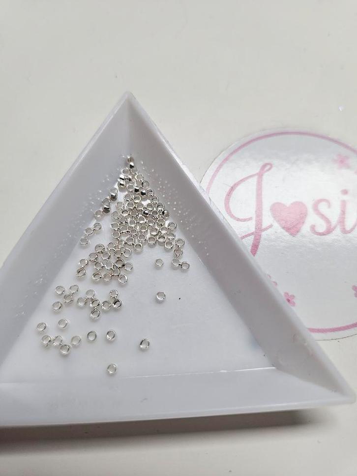 Knijpkralen - Zilverkleurig #376, Hobby en Vrije tijd, Kralen en Sieraden maken, Nieuw, Overige typen, Ophalen