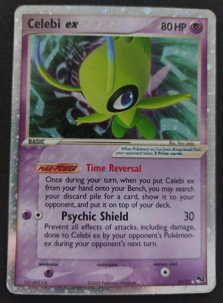 Pokémon - Celebi ex 17/17 - Pop Series 2, Hobby en Vrije tijd, Verzamelkaartspellen | Pokémon, Gebruikt, Losse kaart, Foil, Ophalen of Verzenden